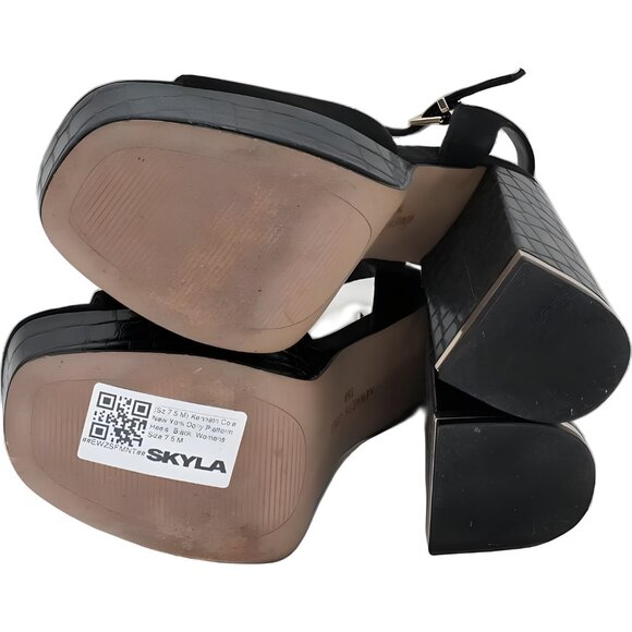 Kenneth Cole New York Black Dolly Platform Heels Women 7.5 M - Picture 6 of 6